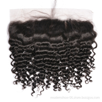 Hot selling top quality 13*4 and 13*6  deep wave  swiss lace frontal